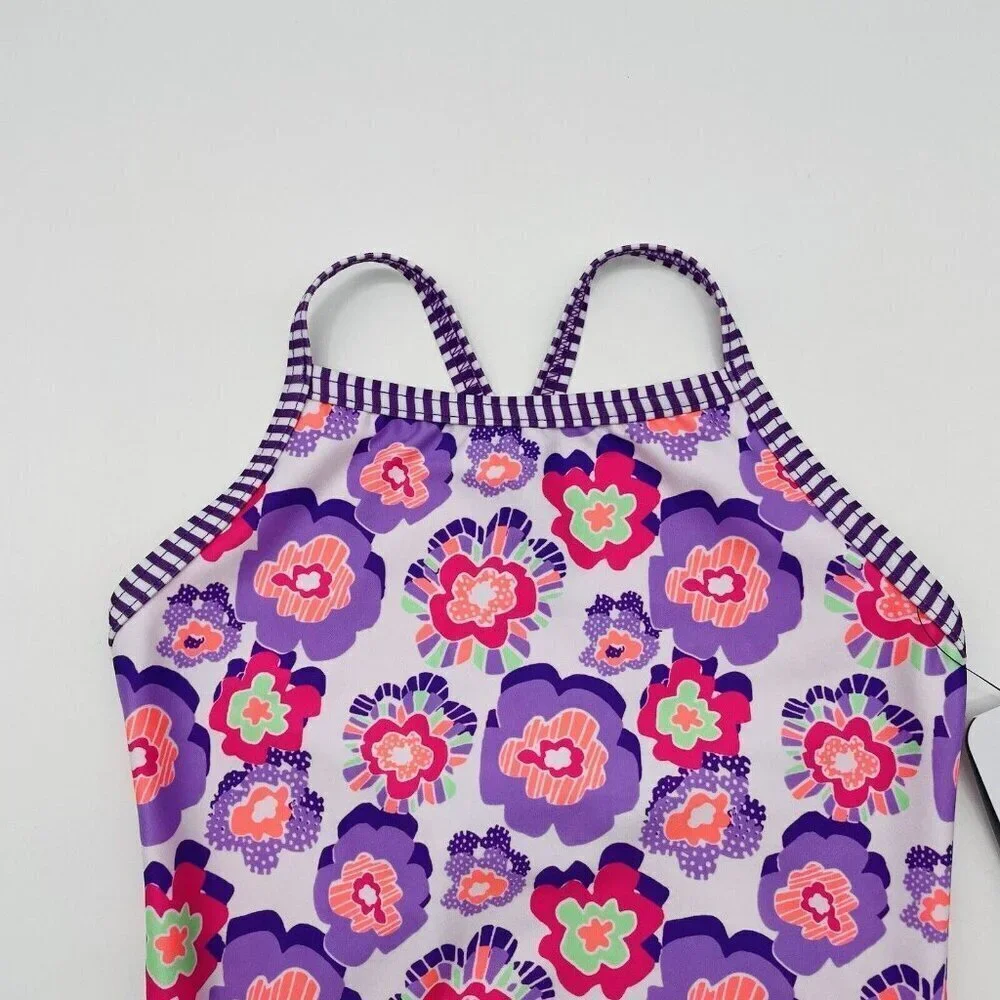 Dolfin Uglies‎ Youth Girls Size 14 Floral Print One Piece Swimsuit DS9510 2509